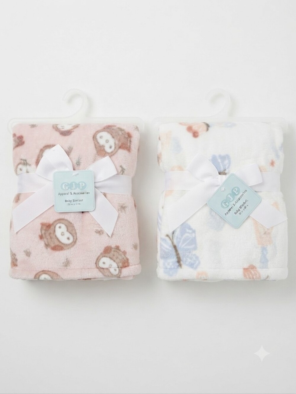 NWT CJP Baby Girl Blankets Set of 2